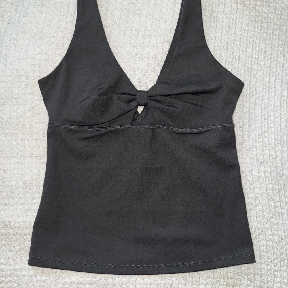 Girlfriend Collective Gray Moon Meredith Bow Tank
